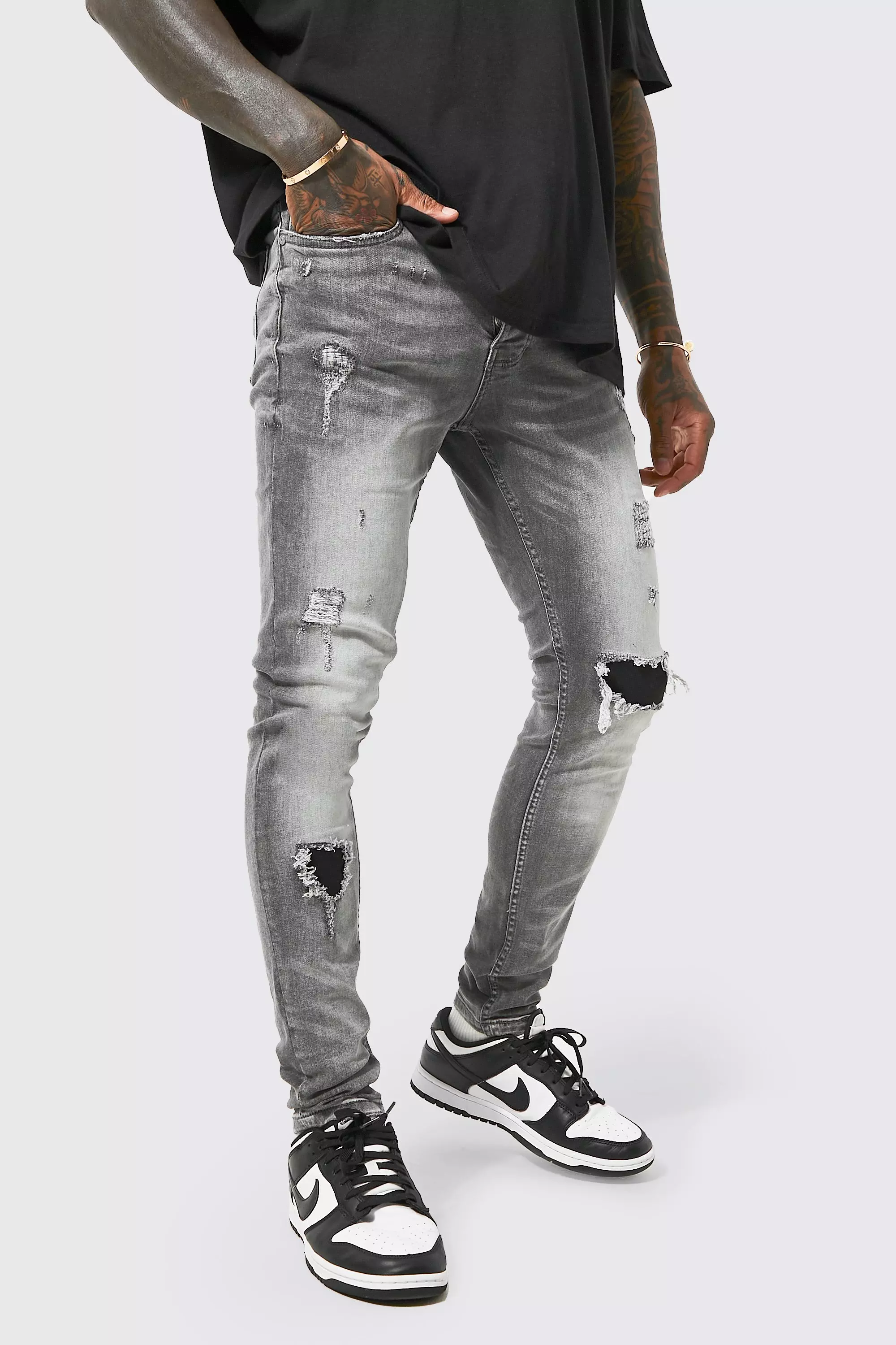 Grey skinny jeans deals mens